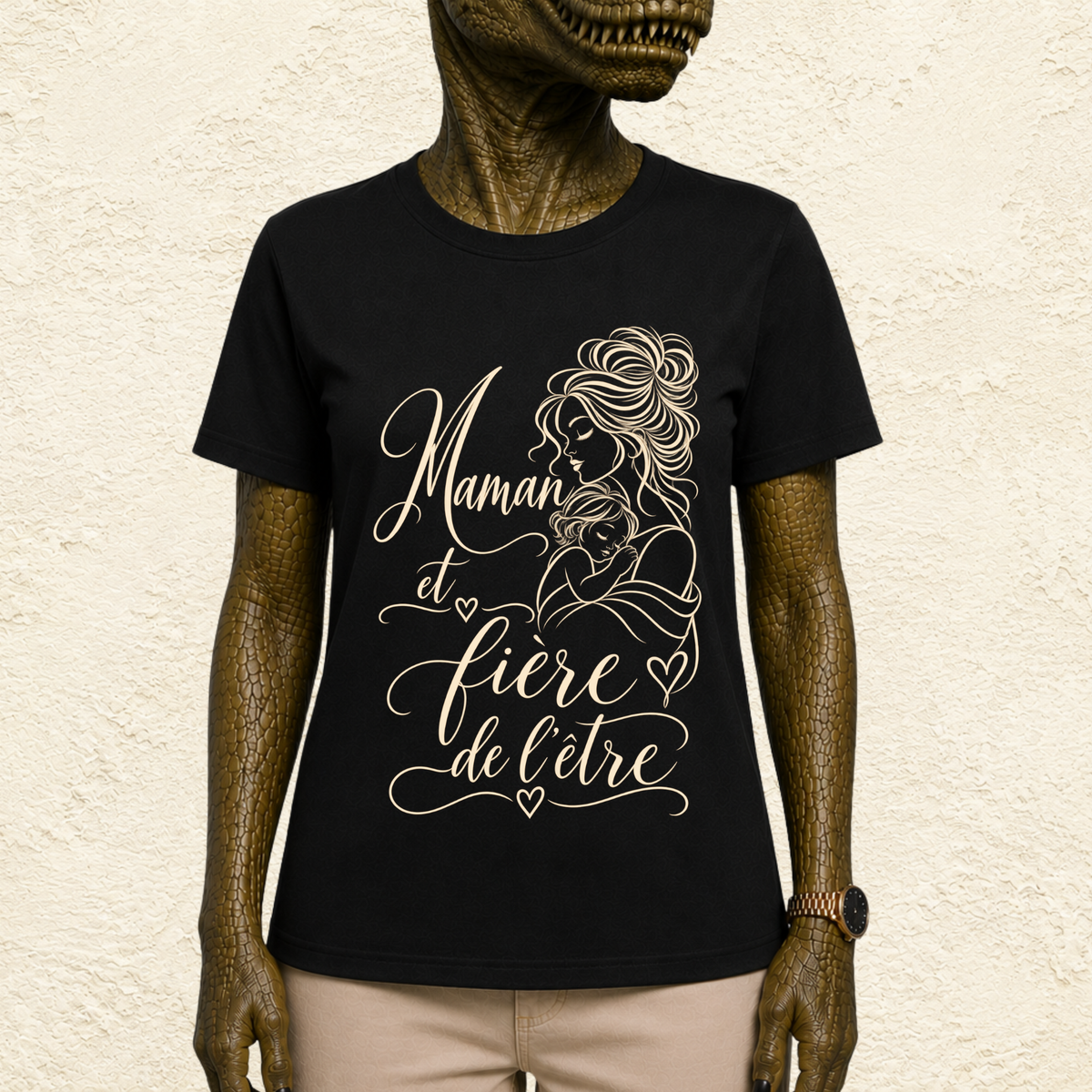 T-shirt Femme illustré « Maman et fière de l'être »