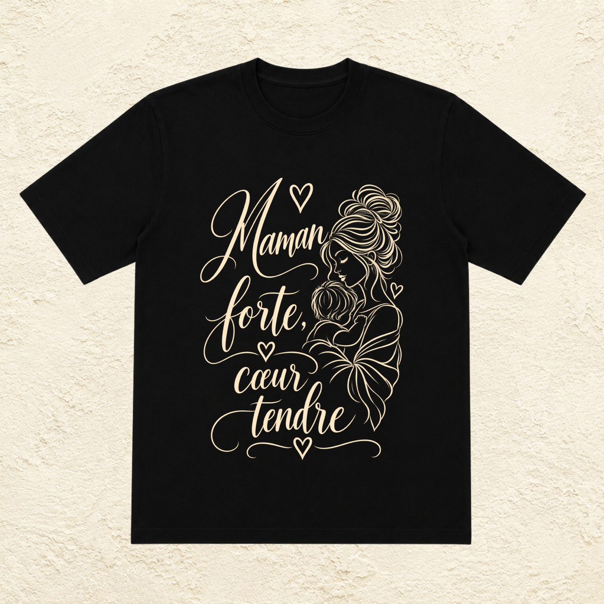 T-shirt Femme illustré « Maman forte, coeur tendre »