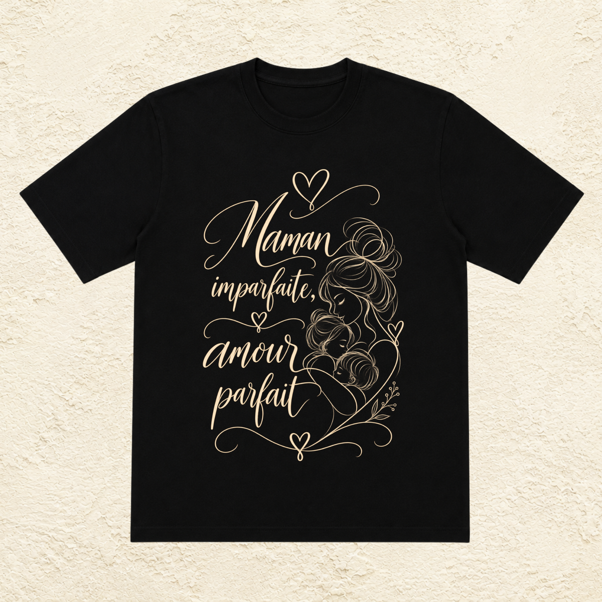 T-shirt Femme illustré « Maman imparfaite, amour parfait »