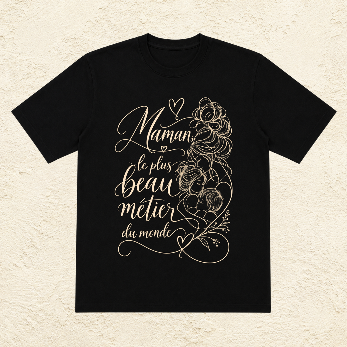 T-shirt Femme illustré « Maman, le plus beau métier du monde »