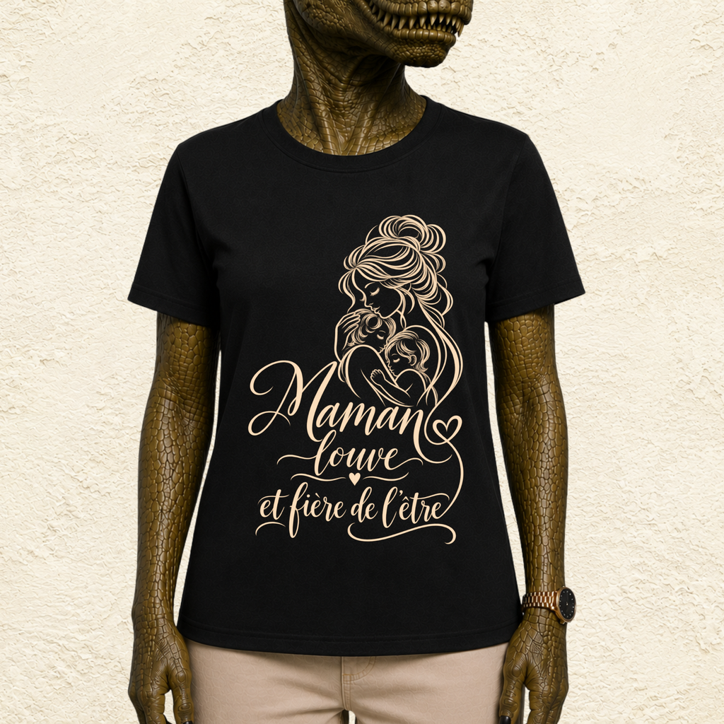 T-shirt Femme illustré « Maman louve et fière de l'être »