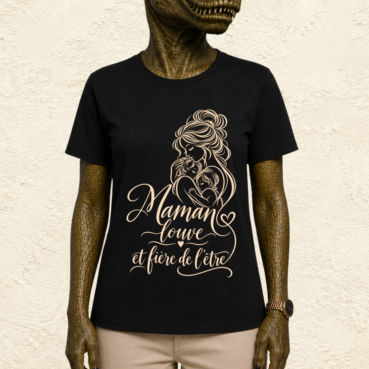 T-shirt Femme illustré « Maman louve et fière de l'être »