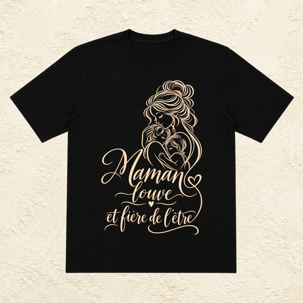 T-shirt Femme illustré « Maman louve et fière de l'être »