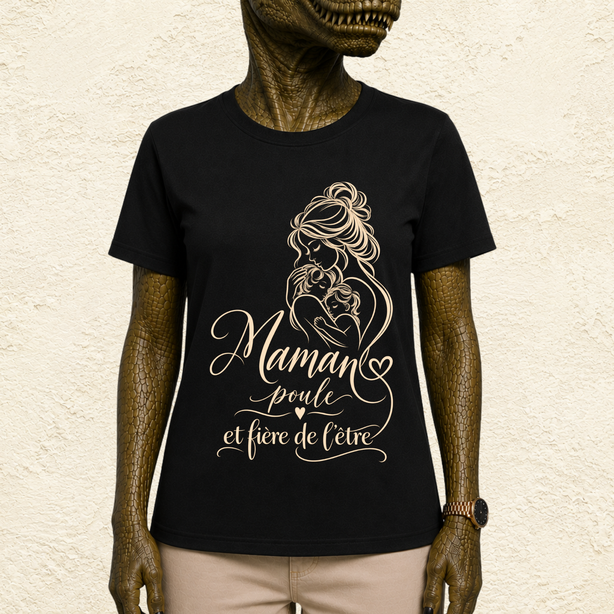 T-shirt Femme illustré « Maman poule et fière de l'être »