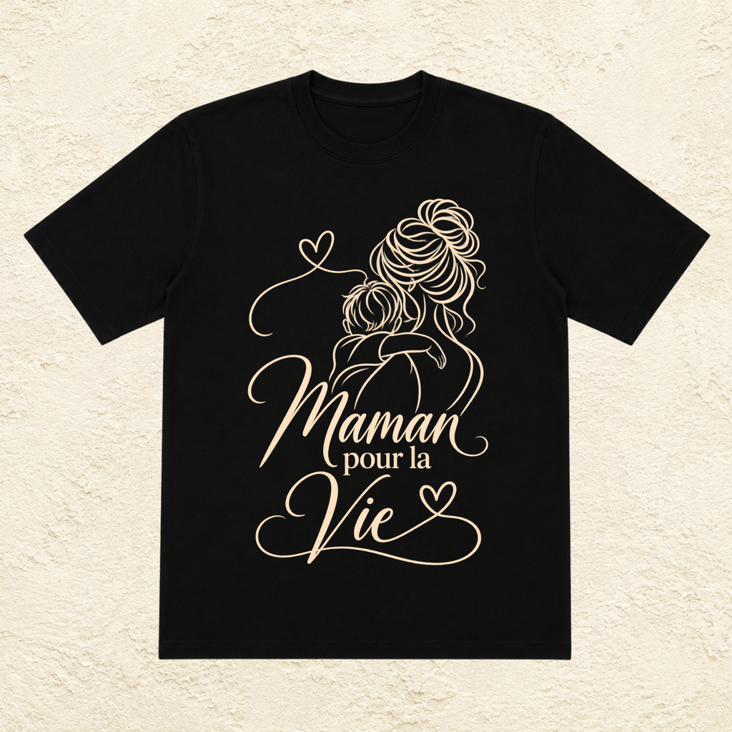 T-shirt Femme illustré « Maman pour la vie »