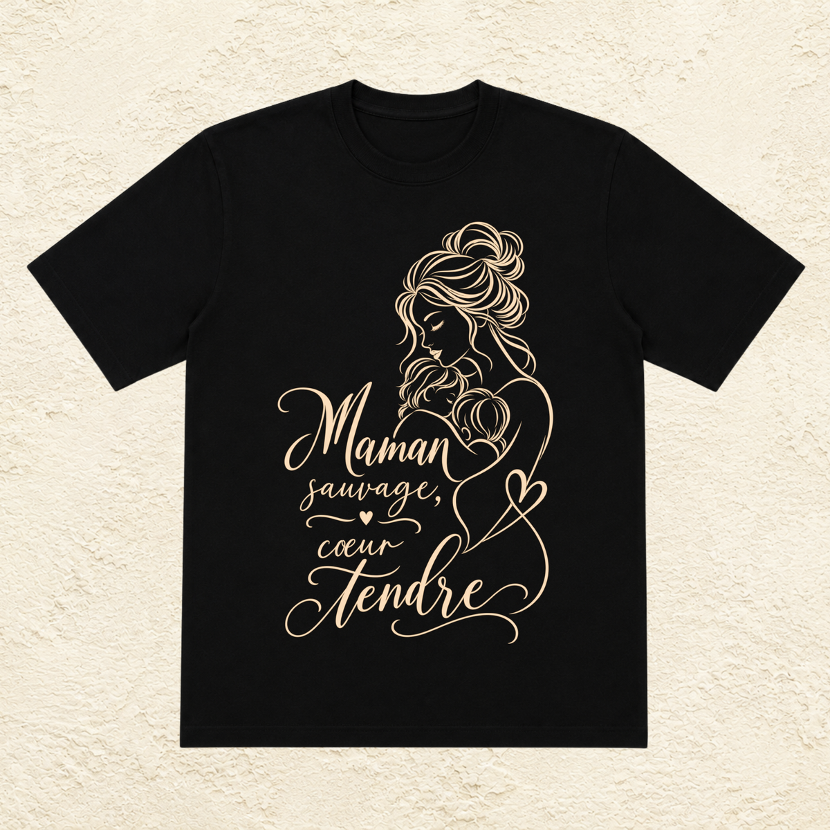 T-shirt Femme illustré « Maman sauvage coeur tendre »