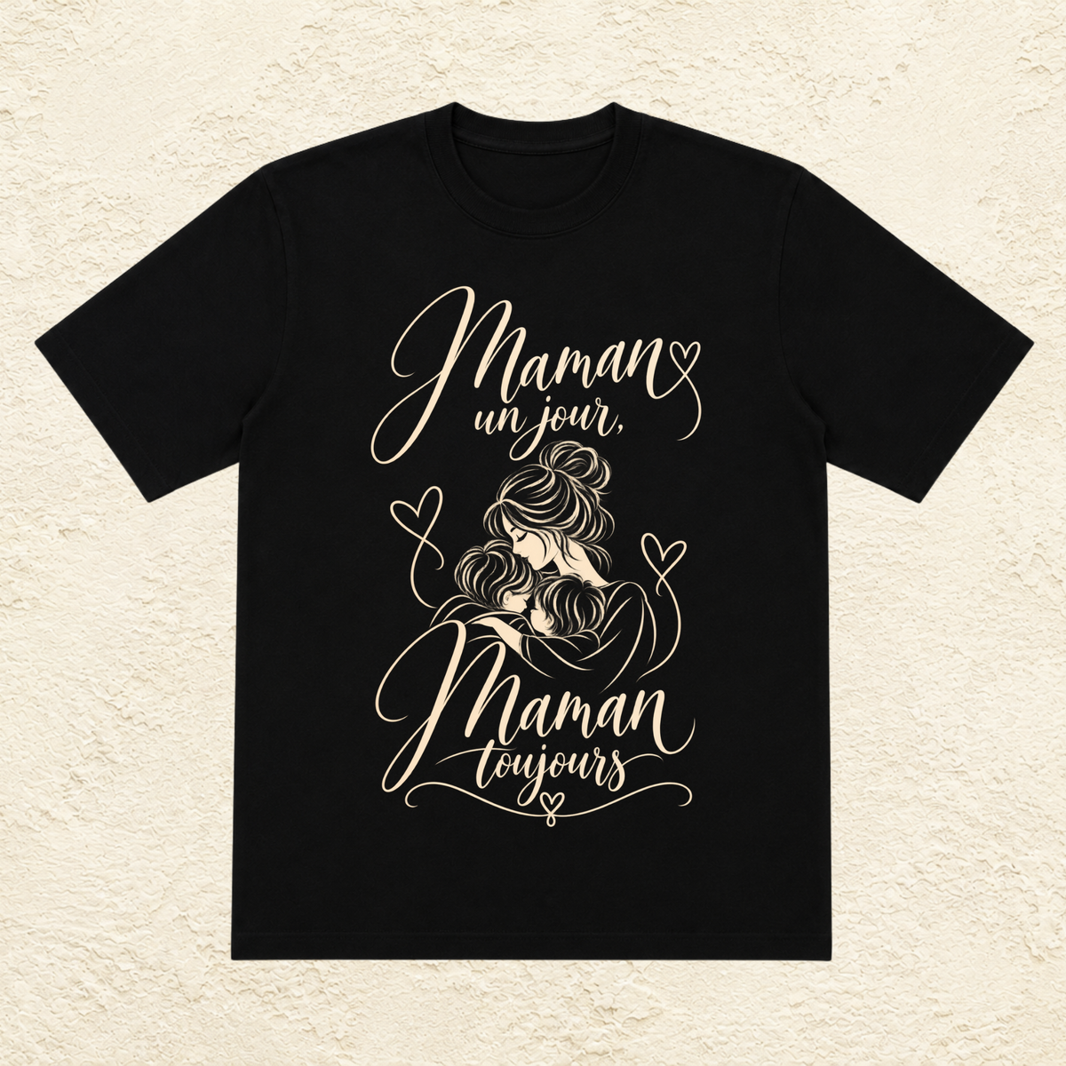 T-shirt Femme illustré « Maman un jour, Maman toujours »