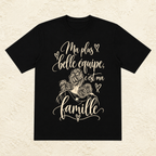 T-shirt Femme illustré « Ma plus belle équipe, c'est ma famille »