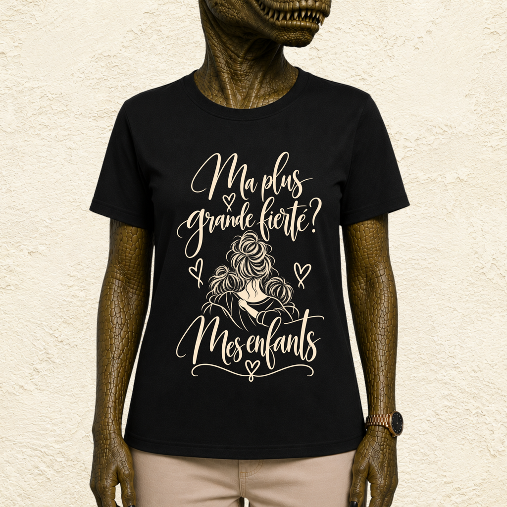 T-shirt Femme illustré « Ma plus grande fierté ? Mes enfants »
