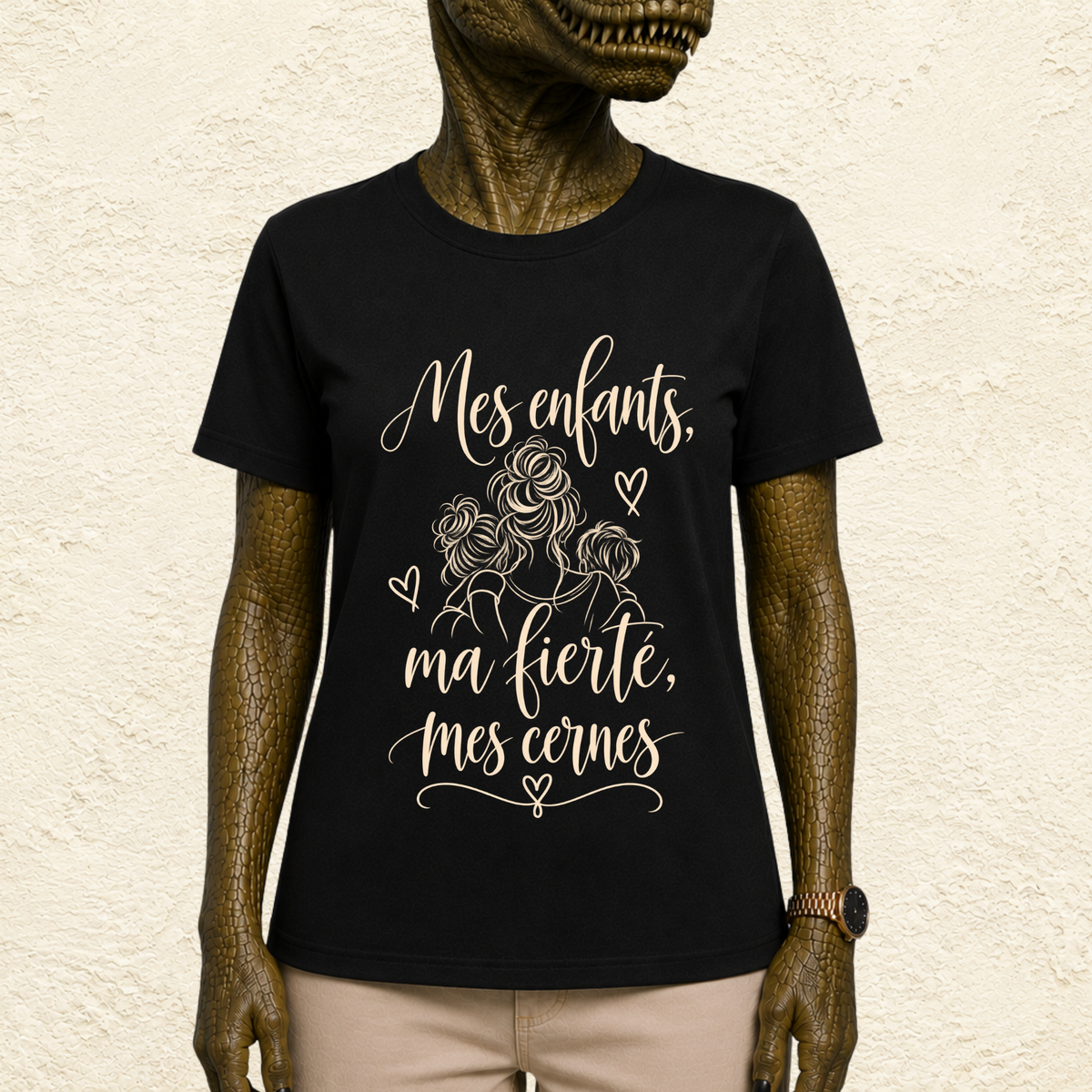 T-shirt Femme illustré « Mes enfants, ma fierté, mes cernes »