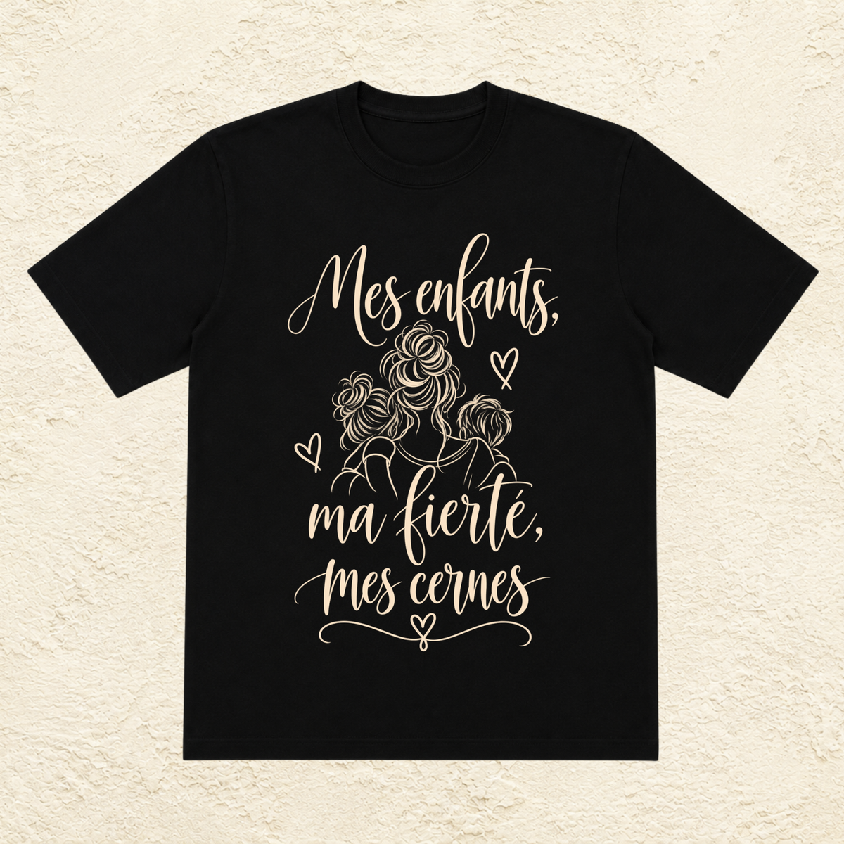 T-shirt Femme illustré « Mes enfants, ma fierté, mes cernes »