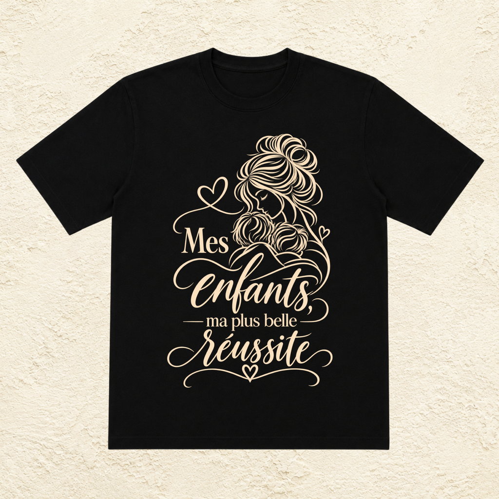 T-shirt Femme illustré « Mes enfants, ma plus belle réussite »