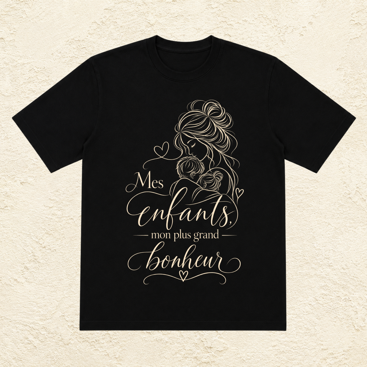 T-shirt Femme illustré « Mes enfants, mon plus grand bonheur »