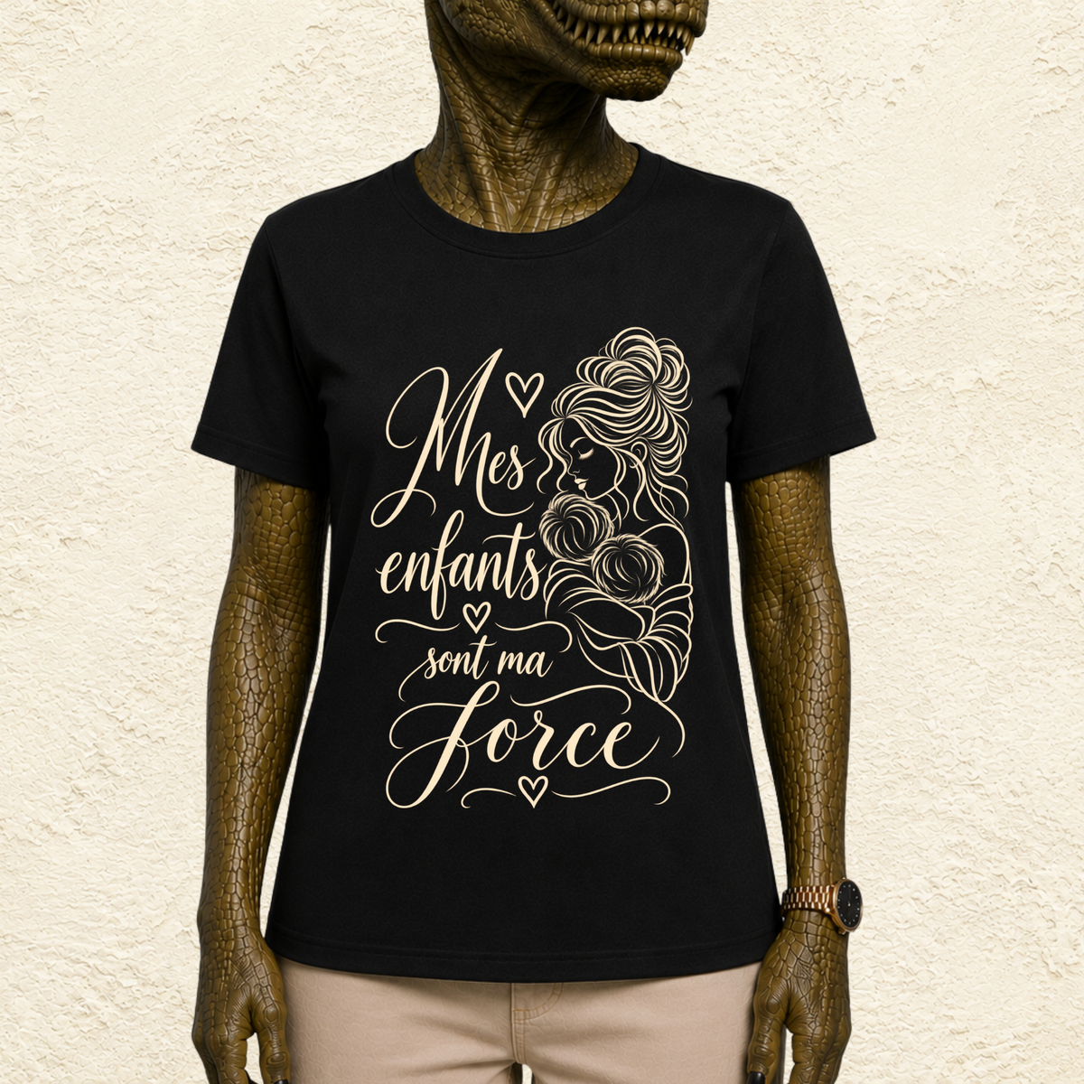 T-shirt Femme illustré « Mes enfants sont ma force »