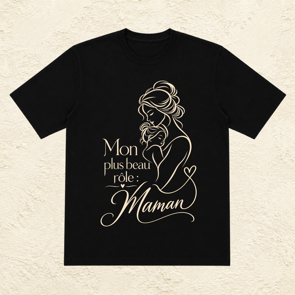 T-shirt Femme illustré « Mon plus beau rôle : Maman »