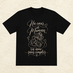 T-shirt Femme illustré « Un coeur de maman, ça aime sans compter »