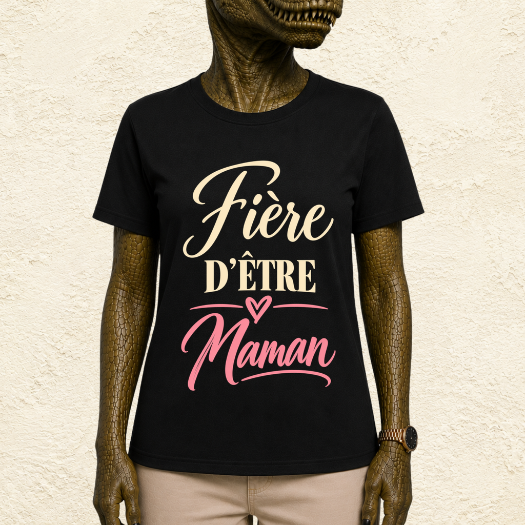 T-shirt Femme texte « Fière d'être maman »