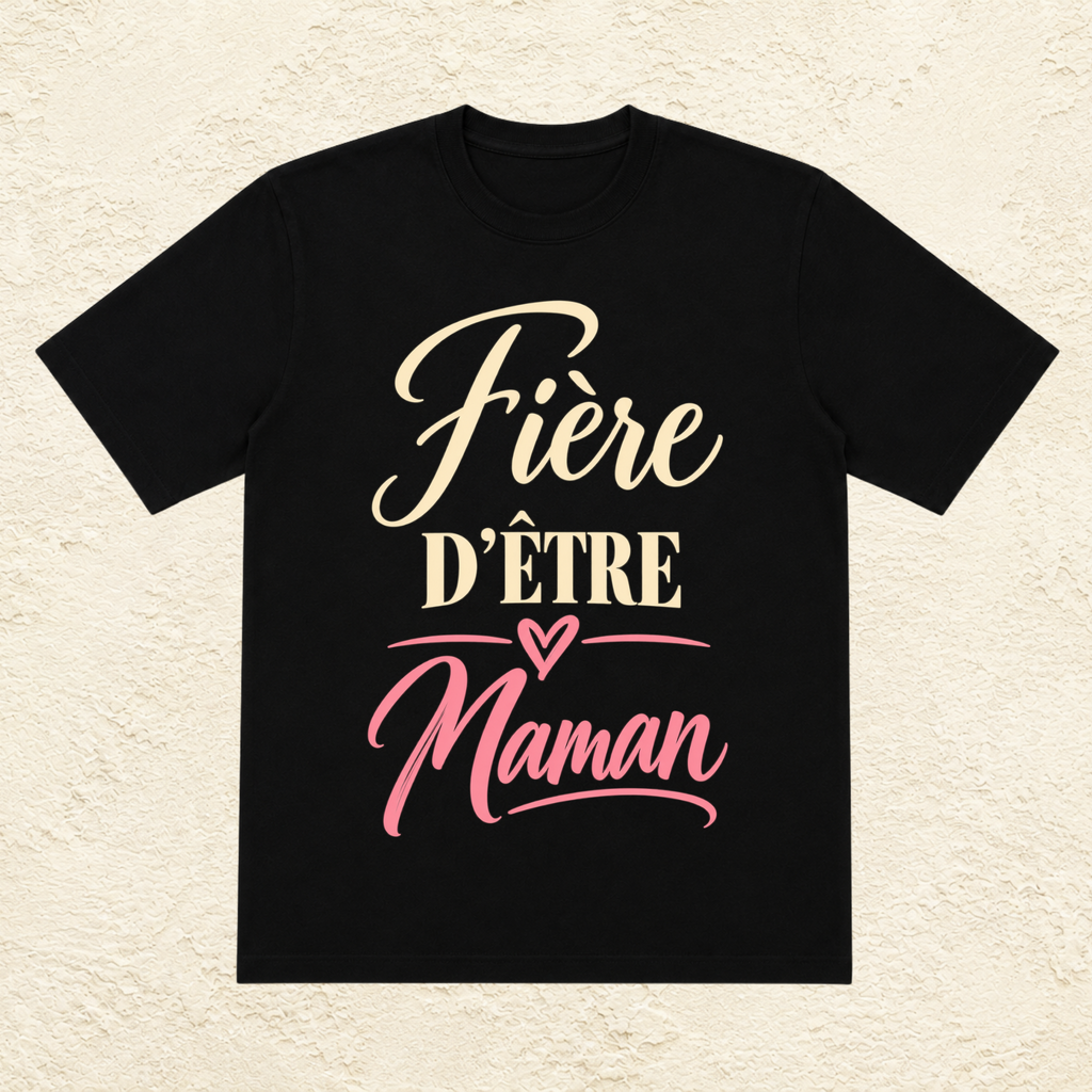 T-shirt Femme texte « Fière d'être maman »