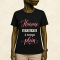 T-shirt Femme texte « Heureuse maman à temps plein »