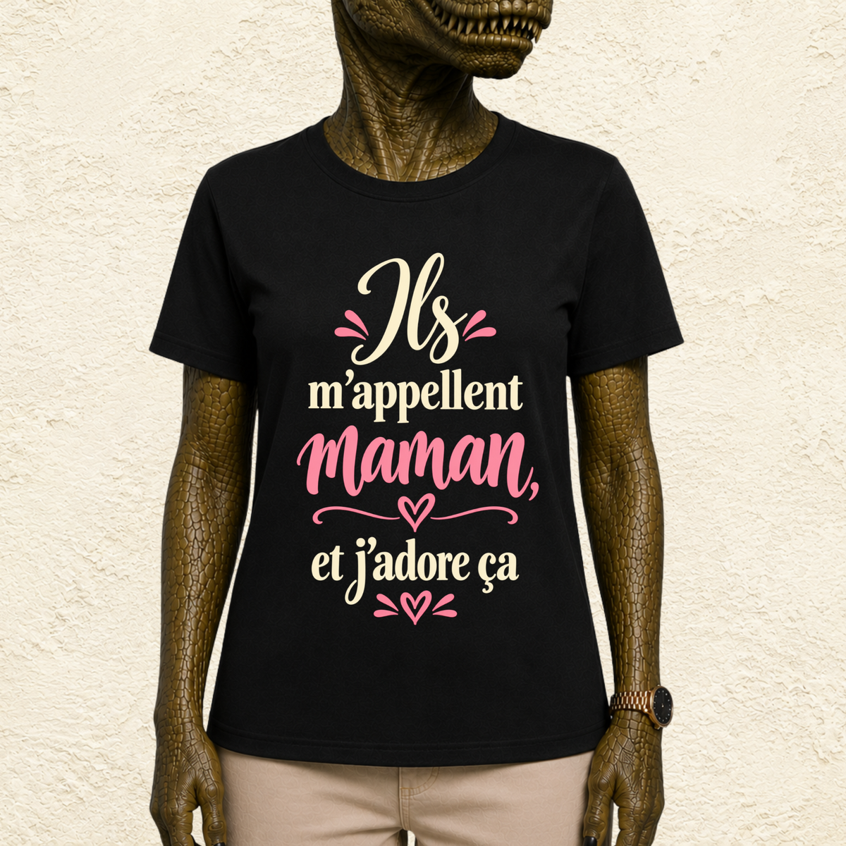 T-shirt Femme texte « Ils m'appellent Maman et j'adore ça »