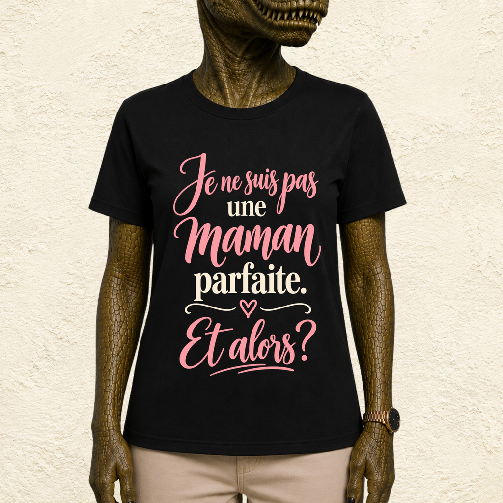 T-shirt Femme texte « Je ne suis pas une maman parfaite. Et alors ? »