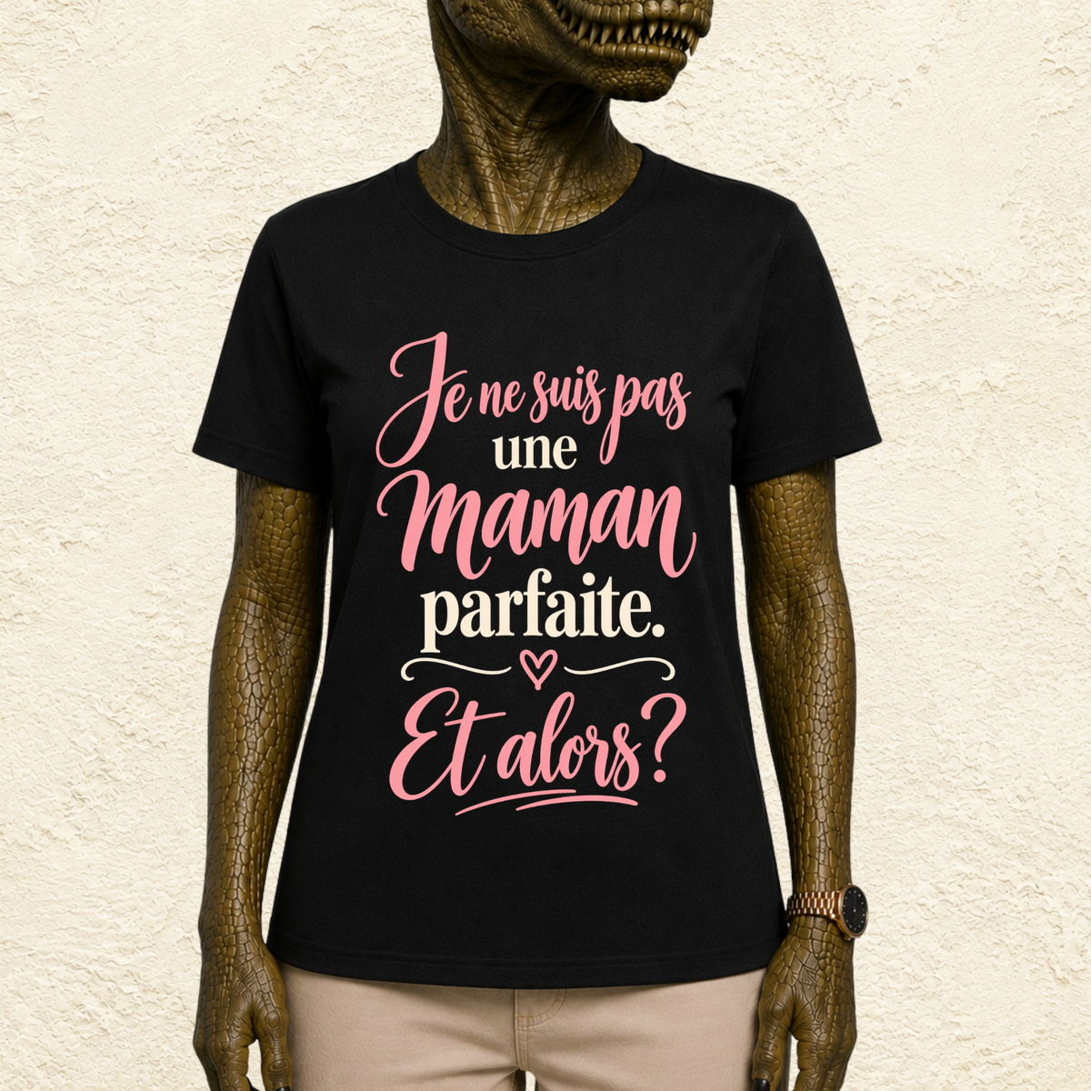 T-shirt Femme texte « Je ne suis pas une maman parfaite. Et alors ? »