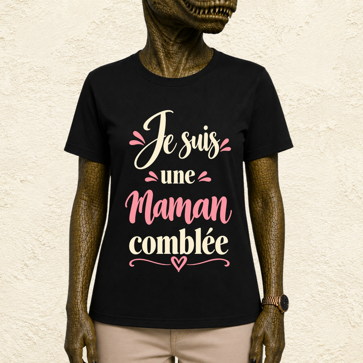 T-shirt Femme texte « Je suis une maman comblée »