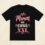 T-shirt Femme texte « Maman au coeur XXL »