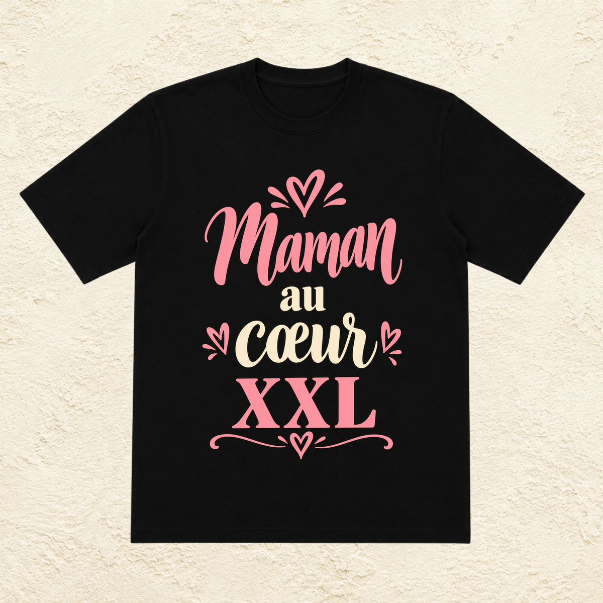 T-shirt Femme texte « Maman au coeur XXL »