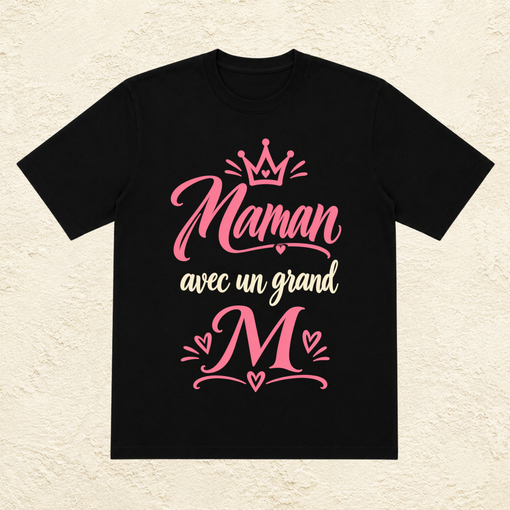 T-shirt Femme texte « Maman avec un grand M »