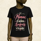 T-shirt Femme texte « Maman d'ados, toujours vivante »