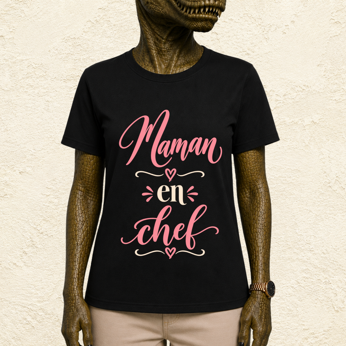 T-shirt Femme texte « Maman en chef »