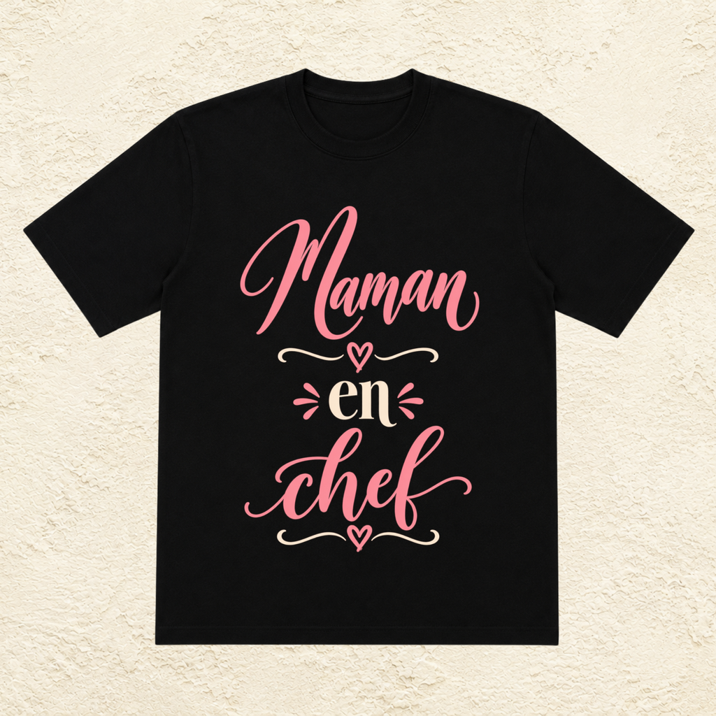 T-shirt Femme texte « Maman en chef »
