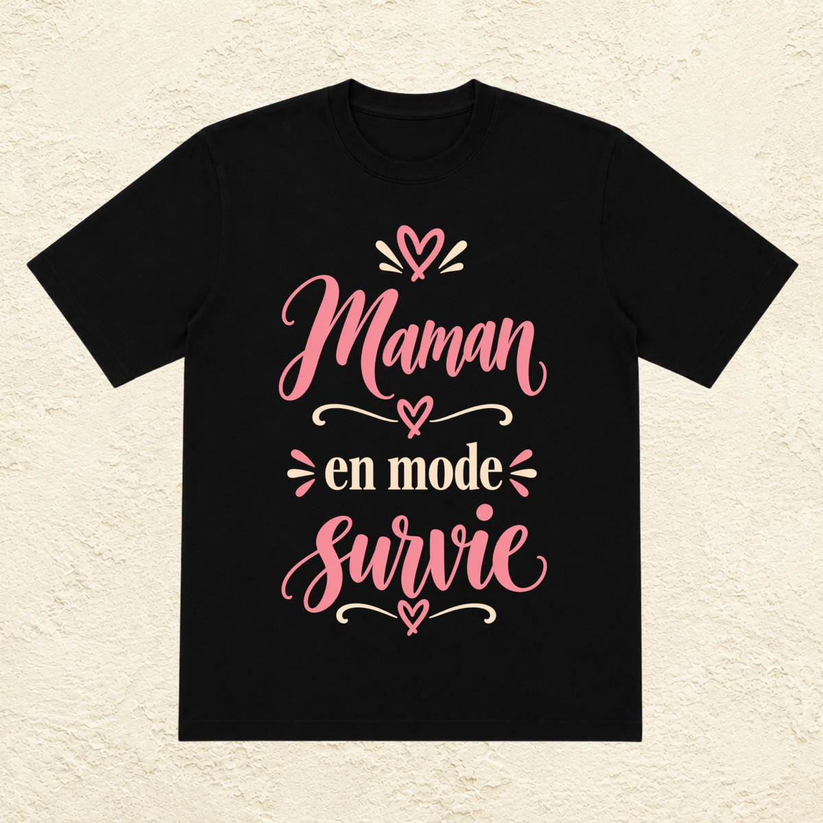 T-shirt Femme texte « Maman en mode survie »
