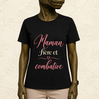 T-shirt Femme texte « Maman fière et combative »