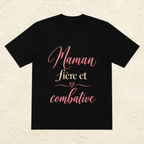 T-shirt Femme texte « Maman fière et combative »