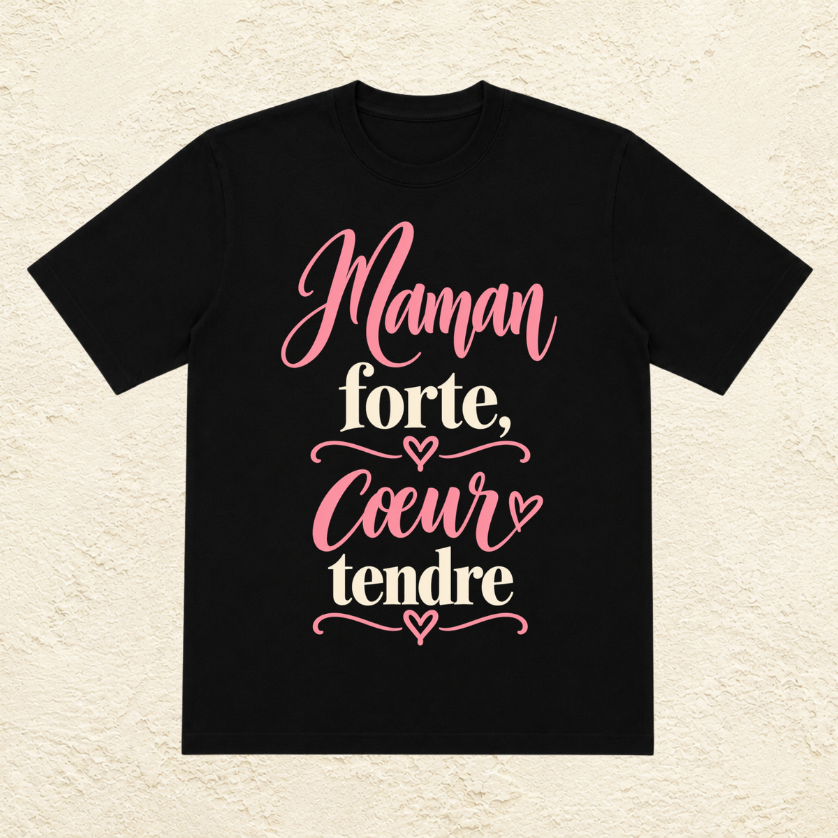 T-shirt Femme texte « Maman forte, coeur tendre »
