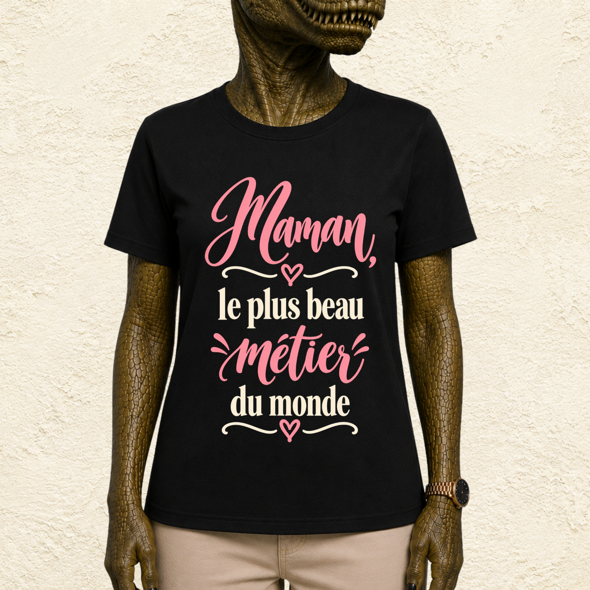 T-shirt Femme texte « Maman, le plus beau métier du monde »