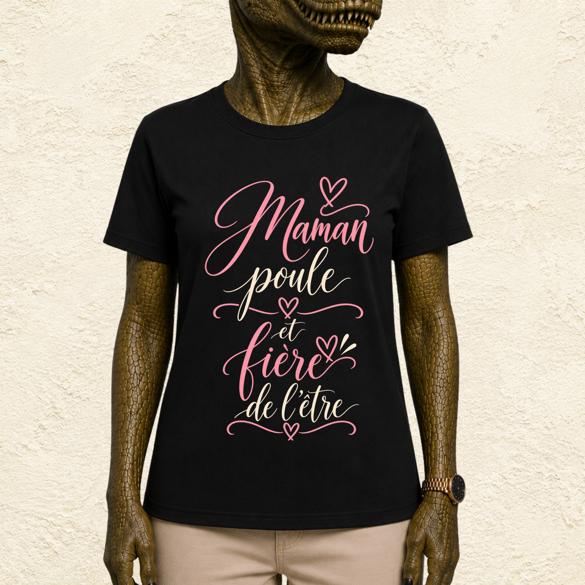 T-shirt Femme texte « Maman poule et fière de l'être »