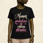 T-shirt Femme texte « Maman protectrice câlins illimités »