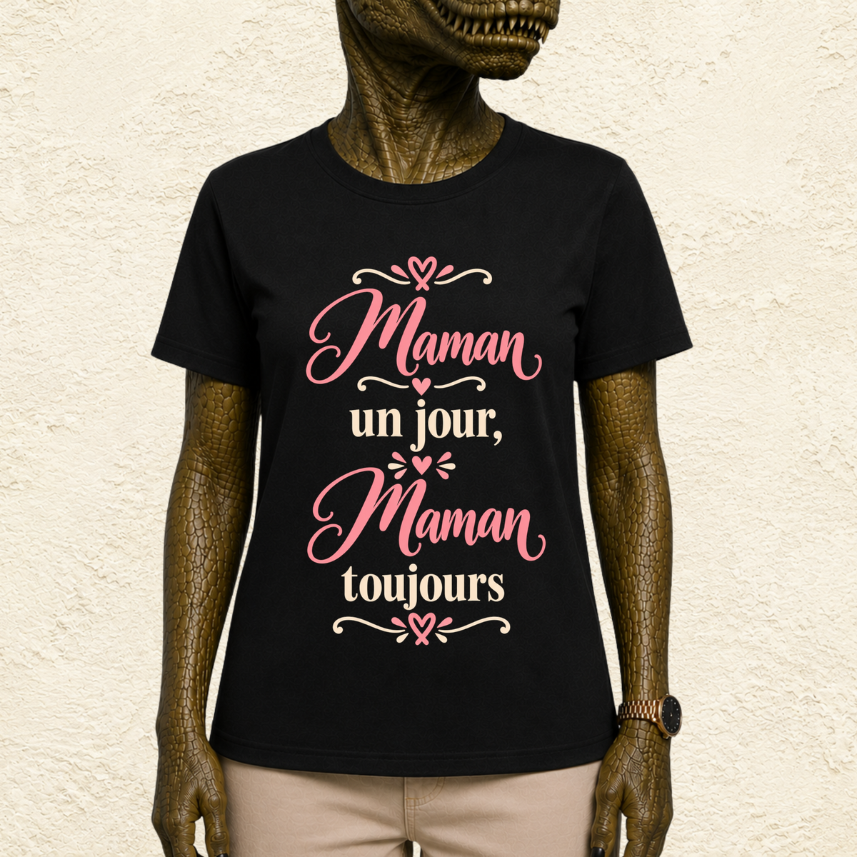 T-shirt Femme texte « Maman un jour, Maman toujours »