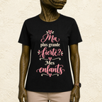 T-shirt Femme texte « Ma plus grande fierté ? Mes enfants »