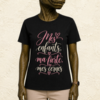 T-shirt Femme texte « Mes enfants, ma fierté, mes cernes »