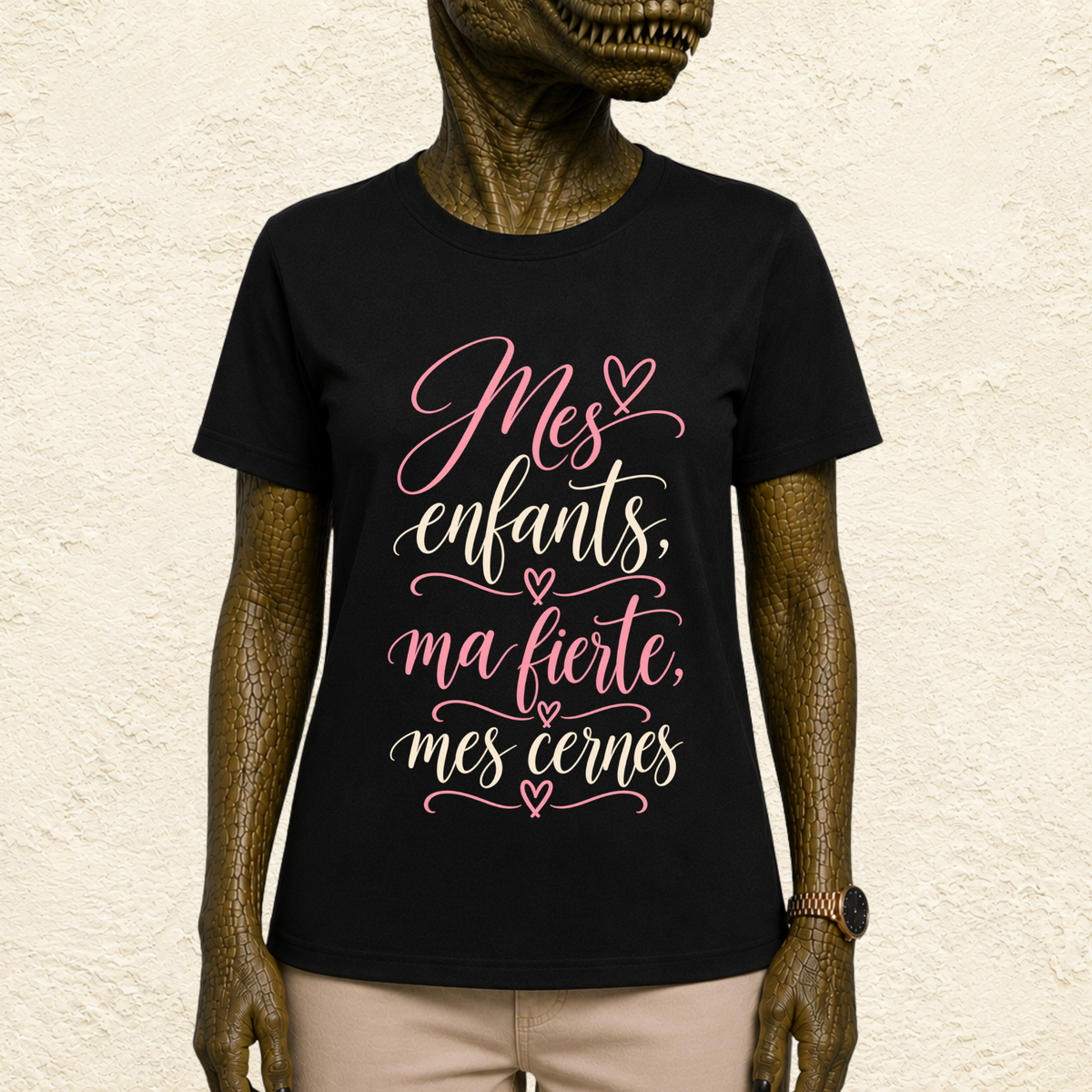 T-shirt Femme texte « Mes enfants, ma fierté, mes cernes »
