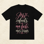 T-shirt Femme texte « Mes enfants, ma fierté, mes cernes »