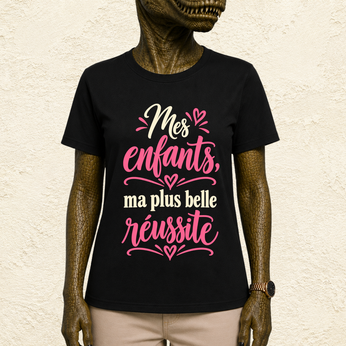 T-shirt Femme texte « Mes enfants, ma plus belle réussite »