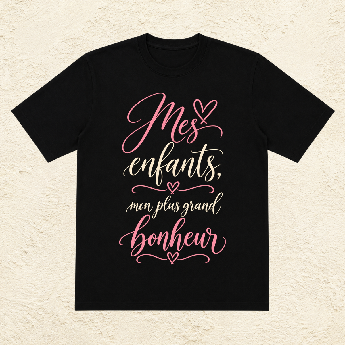 T-shirt Femme texte « Mes enfants, mon plus grand bonheur »