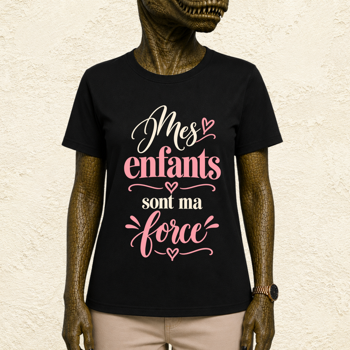 T-shirt Femme texte « Mes enfants sont ma force »