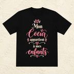 T-shirt Femme texte « Mon coeur appartient à mes enfants »