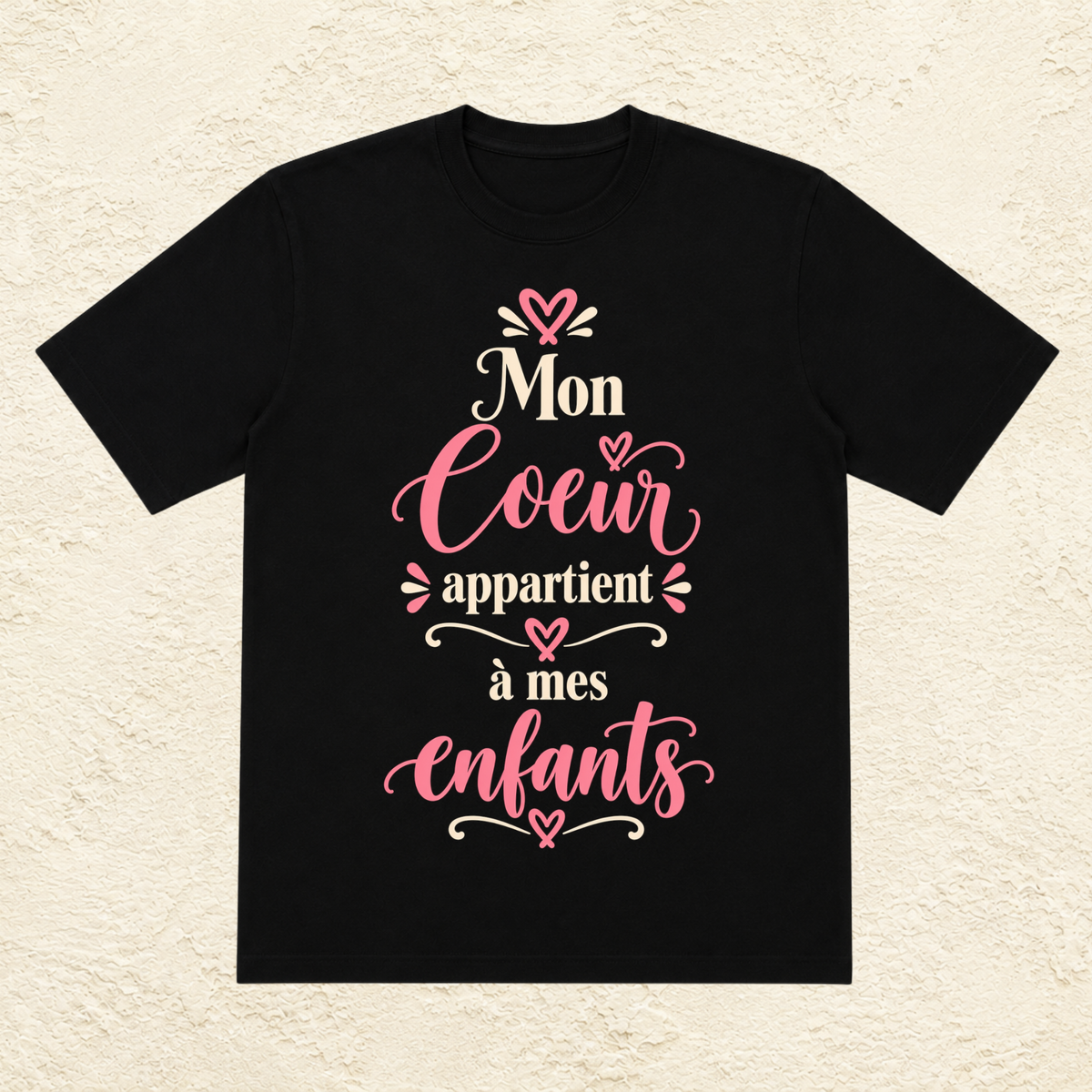 T-shirt Femme texte « Mon coeur appartient à mes enfants »